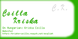 csilla kriska business card